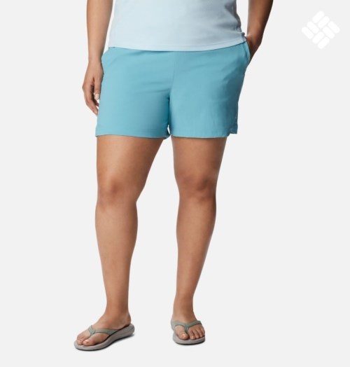 Women's Columbia On The Go Shorts Turquoise | Plus Size CA-V5A80